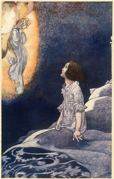 Margaret, in bed at night, is visited by a fairy Date: early 20th century