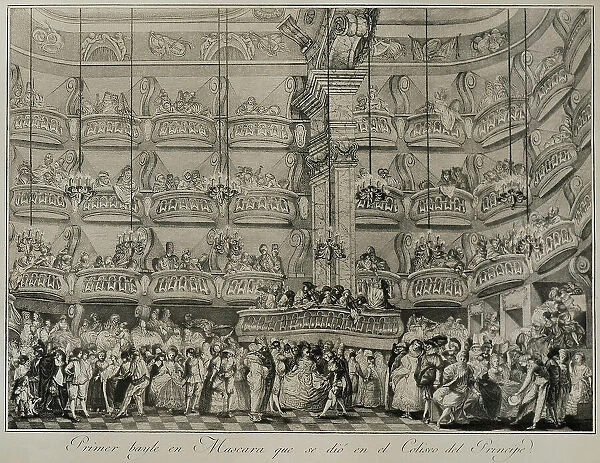 Masquerade Ball at the Coliseo del Principe, circa 1771-1802