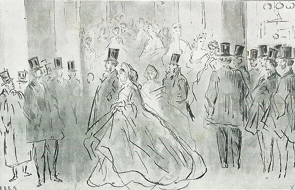 Men and women coming out of the opera, Paris