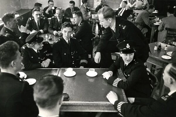 Metropolitan Police officers in the station canteen
