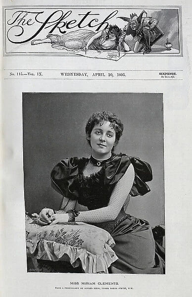Miriam Clements, actress, studio portrait in corseted gown