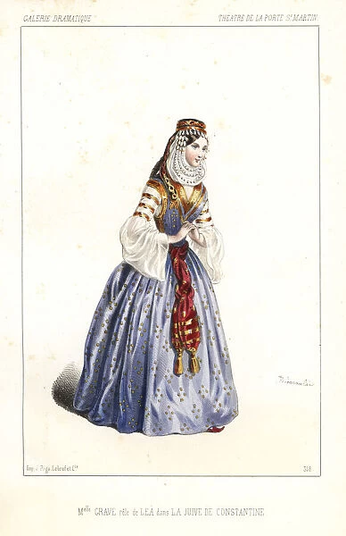 Mlle. Angelina Grave as Lea in La Juive de Constantine, 1846