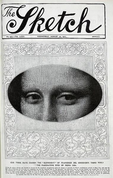 Mona Lisa, vignette photograph of Mona Lisa's eyes