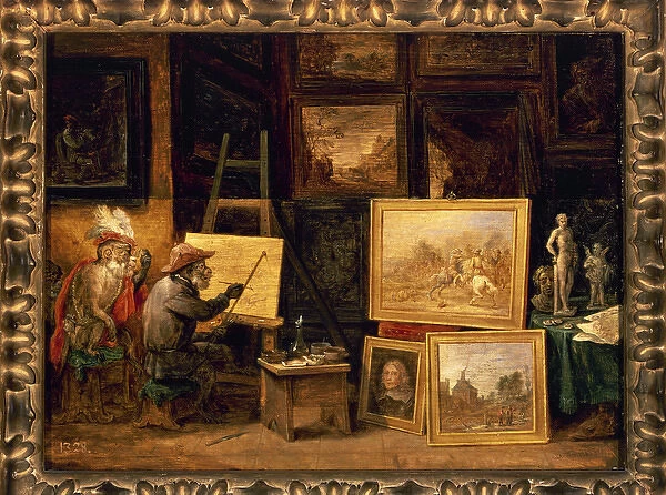 The Monkey Painter, ca. 1660, by David Teniers the Younger