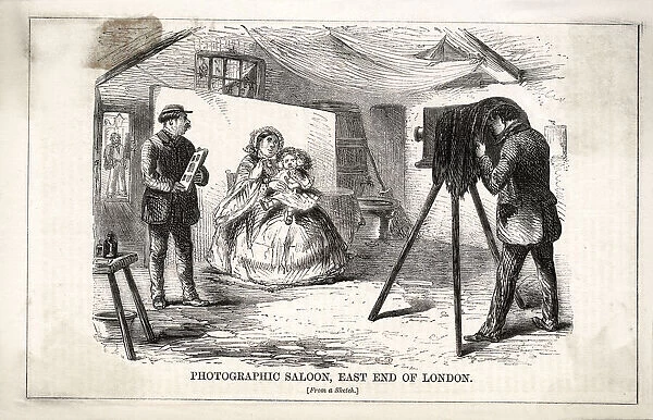 Mother and child photographed in a London saloon