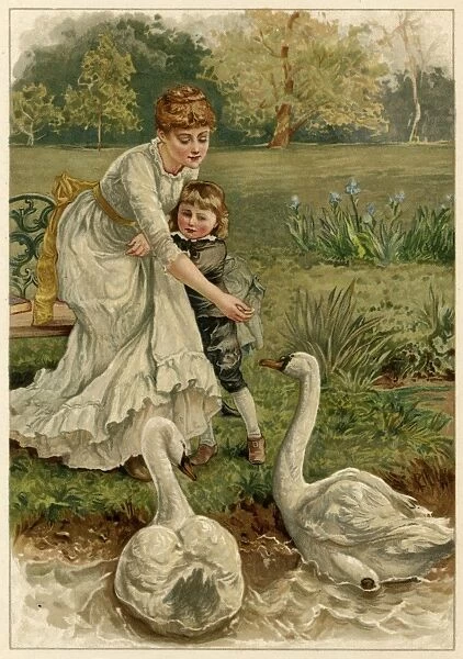 Mother, Girl, Swans