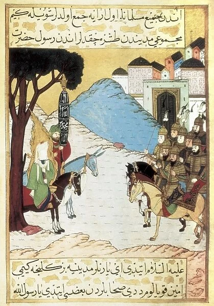 Muhammad and the Meccans. Otoman manuscript, 16th c