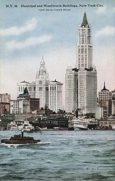 Municipal and Woolworth Buildings, New York