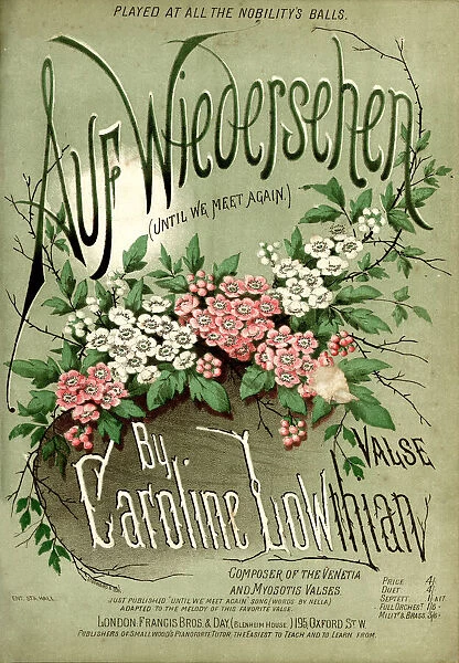 Music cover, Auf Wiedersehen, by Caroline Lowthian