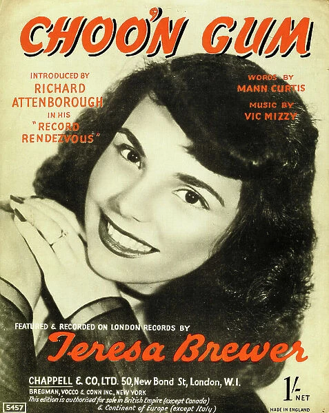 Music cover, Choo'n Gum, sung by Teresa Brewer