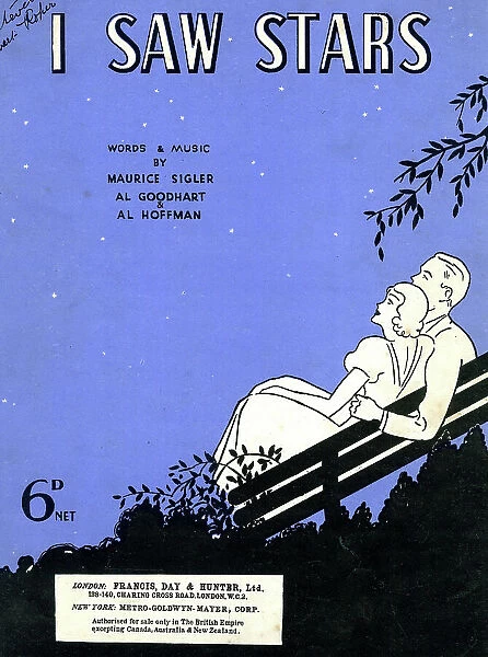 Music cover, I Saw Stars, by Sigler, Goodhart and Hoffman