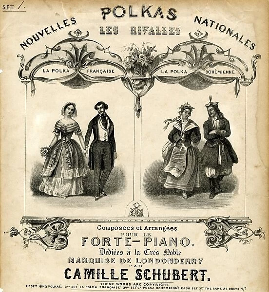 Music cover, National Polkas by Camille Schubert