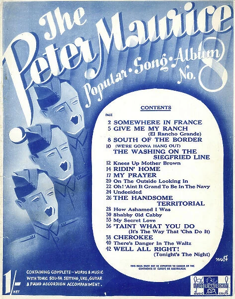 Music cover, The Peter Maurice Popular Song Album