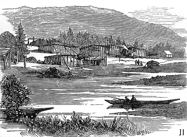 Native American Indian Village, British Columbia, 1882