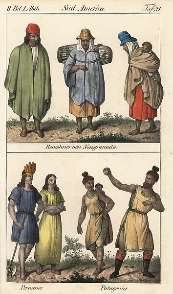 Natives of New Granada, Peruvian man and Patagonians