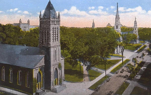 New Haven, Connecticut, USA - Three Churches on The Green