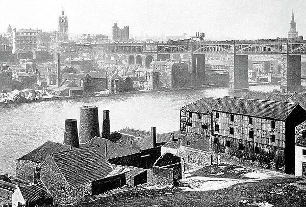 Newcastle-Upon-Tyne from the Rabbit Banks early 1900s