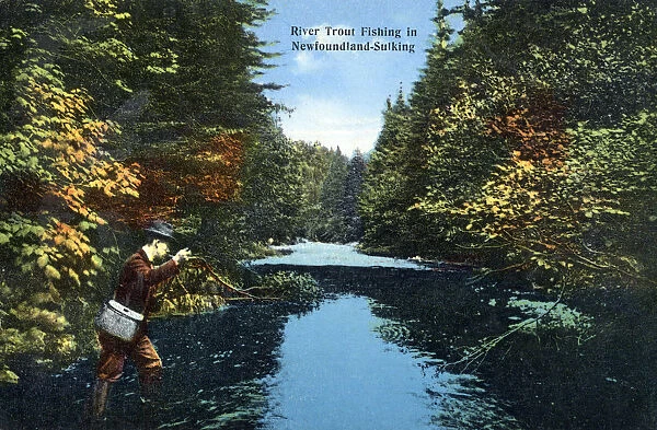 Newfoundland, Canada - River Trout Fishing Date: circa 1910s