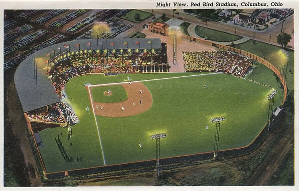 Night view, Red Bird Stadium, Columbus, Ohio, USA