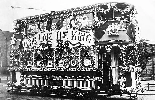 Nottingham decorated tram early 1900s