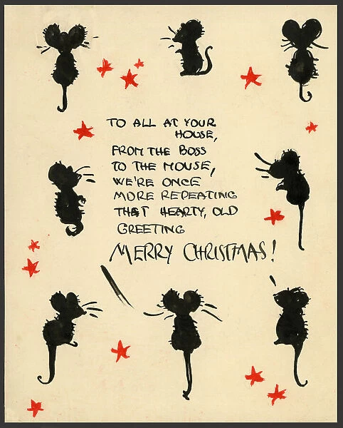 Original Artwork - Christmas greetings from eight mice
