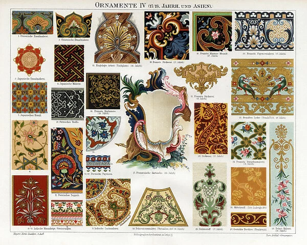 Ornamental Designs from Europe & Asia - 17th  /  18th century