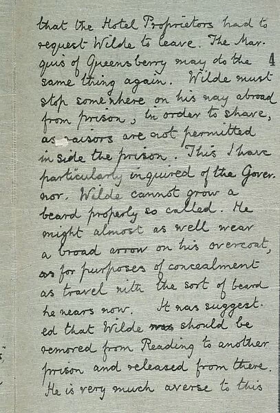 Oscar Wilde release letter