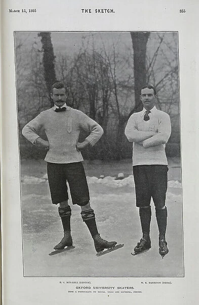 Oxford University, two skaters, outdoor portrait