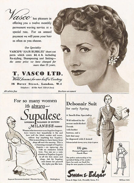 A page of adverts from - February 1954