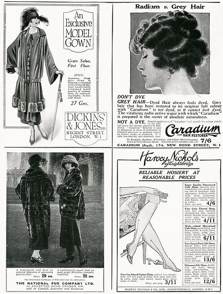 Page of fashion adverts - April 1924