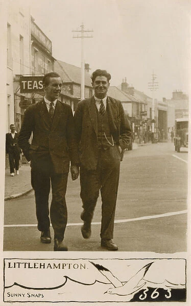 Pair of jolly young chaps off to the pub in Littlehampton