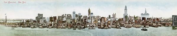 Panorama of the east Hudson riverfont and docks, New York