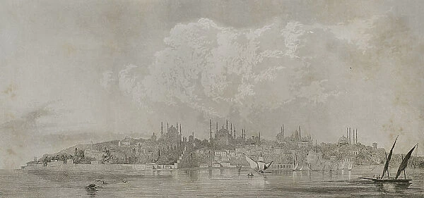 Panoramic view of Constantinople with the Seraglio Point