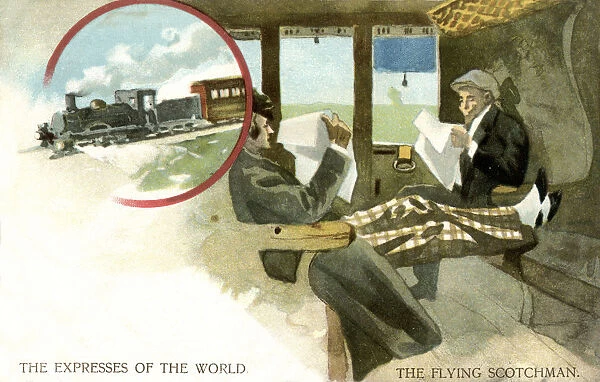 Passengers in a compartment, The Flying Scotsman