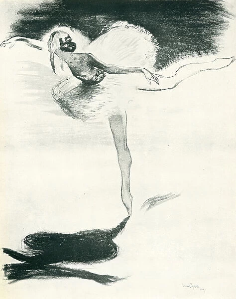 Pavlova. A lithograph portraying the Russian prima ballerina