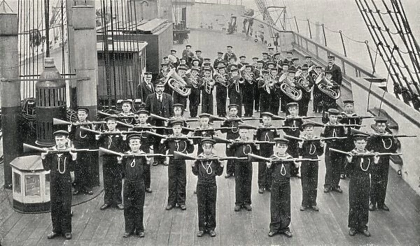 PE and Band, Training Ship Wellesley, North Shields