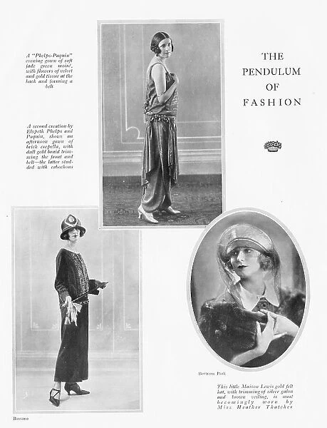 Pendulum of Fashion showing three London fashion outfits