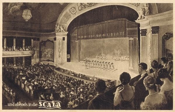 A performance on the stage of the Scala Theatre, Berlin, 192