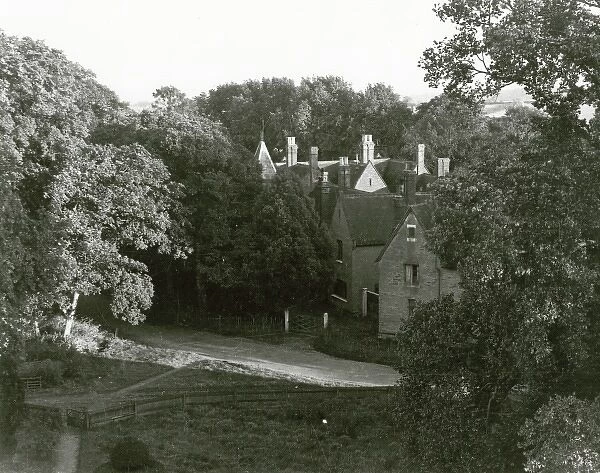 Photograph of Borley Rectory taken from Borley Church tower