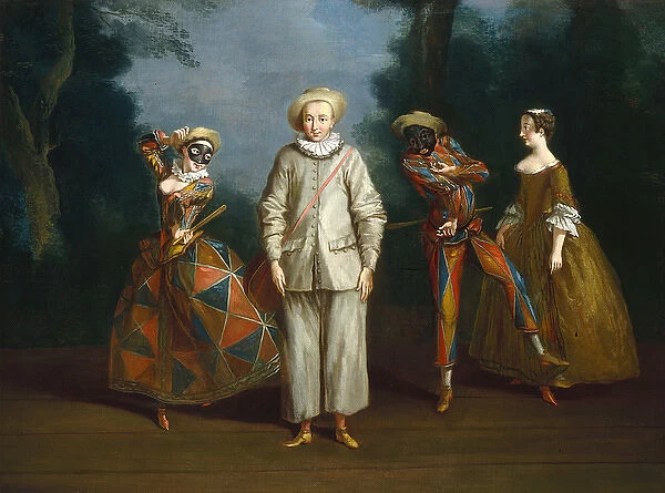 Pierrot and Harlequin, by Philippe Mercier