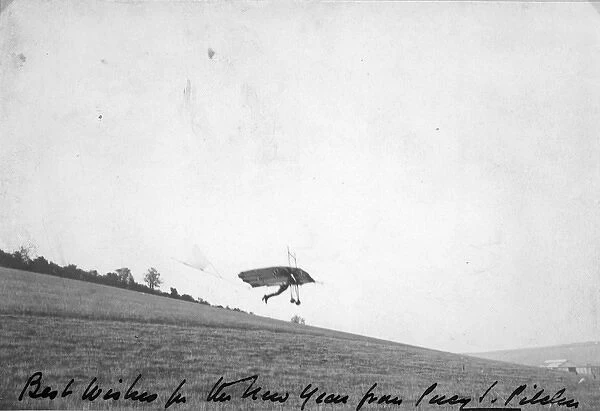 Pilcher Hawk in flight signed by Percy Pilcher