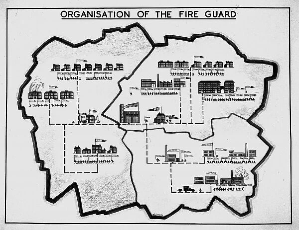 Plan of Fire Guard Organisation, WW2
