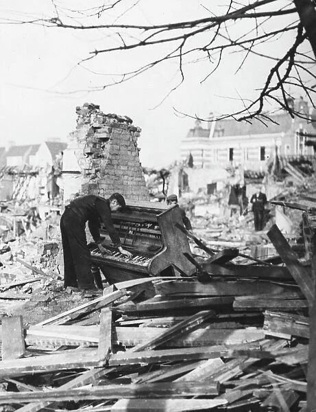 Playing a piano amid the destruction - The Blitz