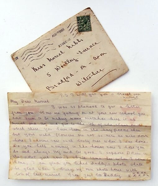 Very poignant letter to his daughter - WWI