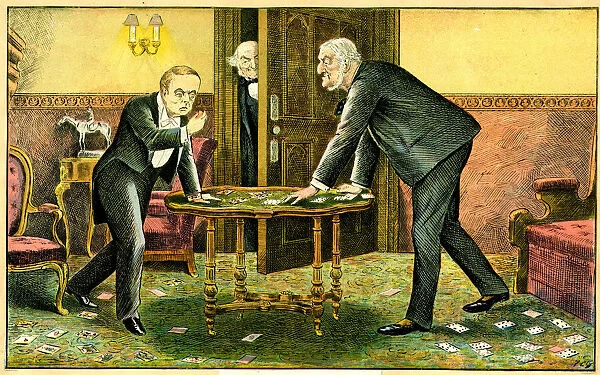 Political cartoon, On the Turn of the Card