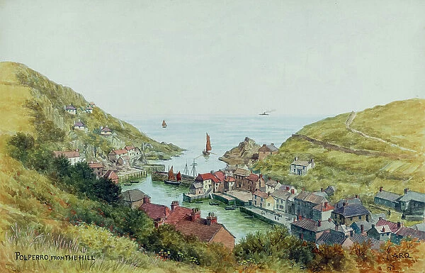 Polperro, Cornwall, viewed from the hill