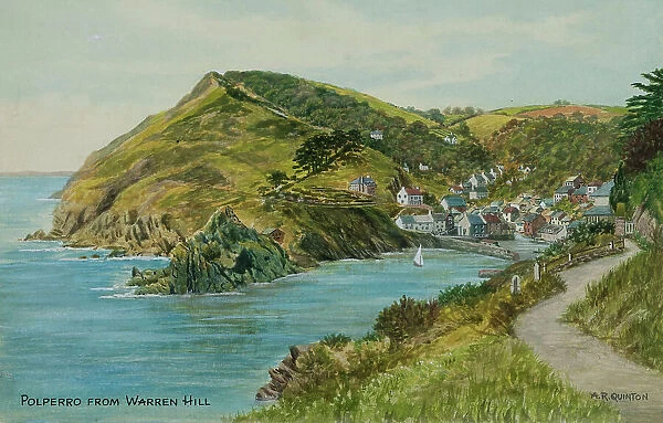 Polperro, Cornwall, viewed from Warren Hill