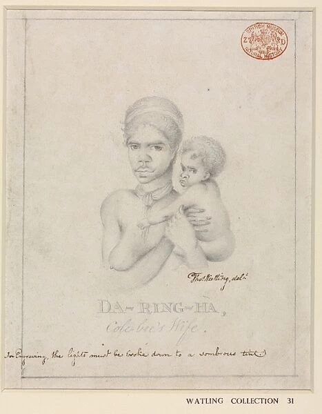 Portrait of an Aboriginal woman, named Da-ring-ha, and a chi