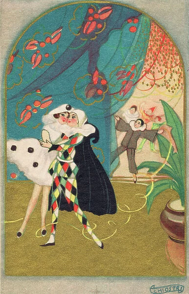 Postcard with illustration by Chiostri, 1920s