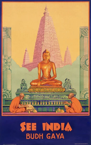 Poster advertising Budh Gaya, India